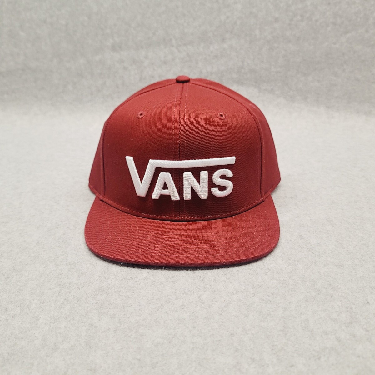 Vans Red Drop V Low Logo Front Snapback Baseball Hat Men's Flat Brim Cap
