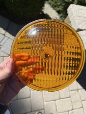 Vintage Amber Glass Lamp Light Lens 6 3/4"