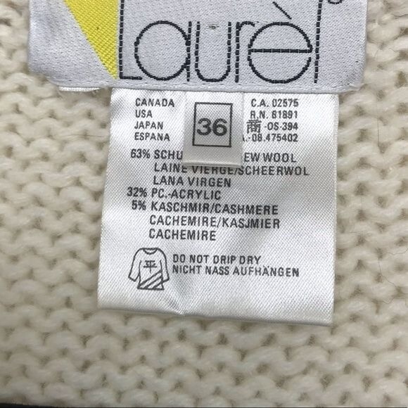 Laurel Ivory Wool Blend Patchwork Style Cardigan … - image 7