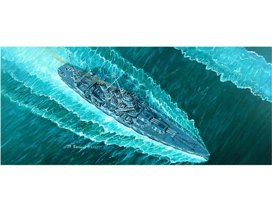 Trumpeter 5749 Maquette Navale USS Vincennes CA-44 Coque Gravée Détails Haute Précision