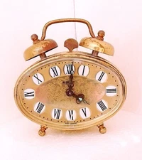 Blessing west germany 60s orologio sveglia da scrivania ottone dorato funzionant