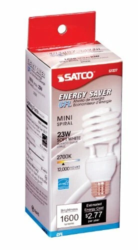S7227 23W E26 Base T2 Mini Spiral 2700K Equivalent 100W Lamp Enclosed Fixtures - Image 2 of 4