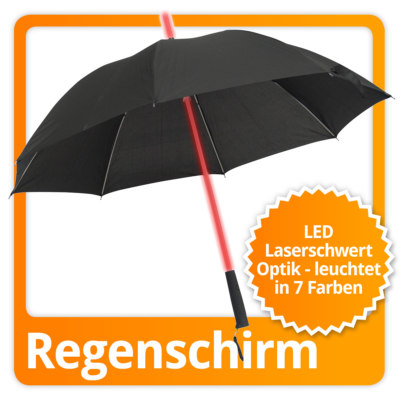 LED Regenschirm mit Farbwechsel Umbrella mit leuchtendem Griff & weißem