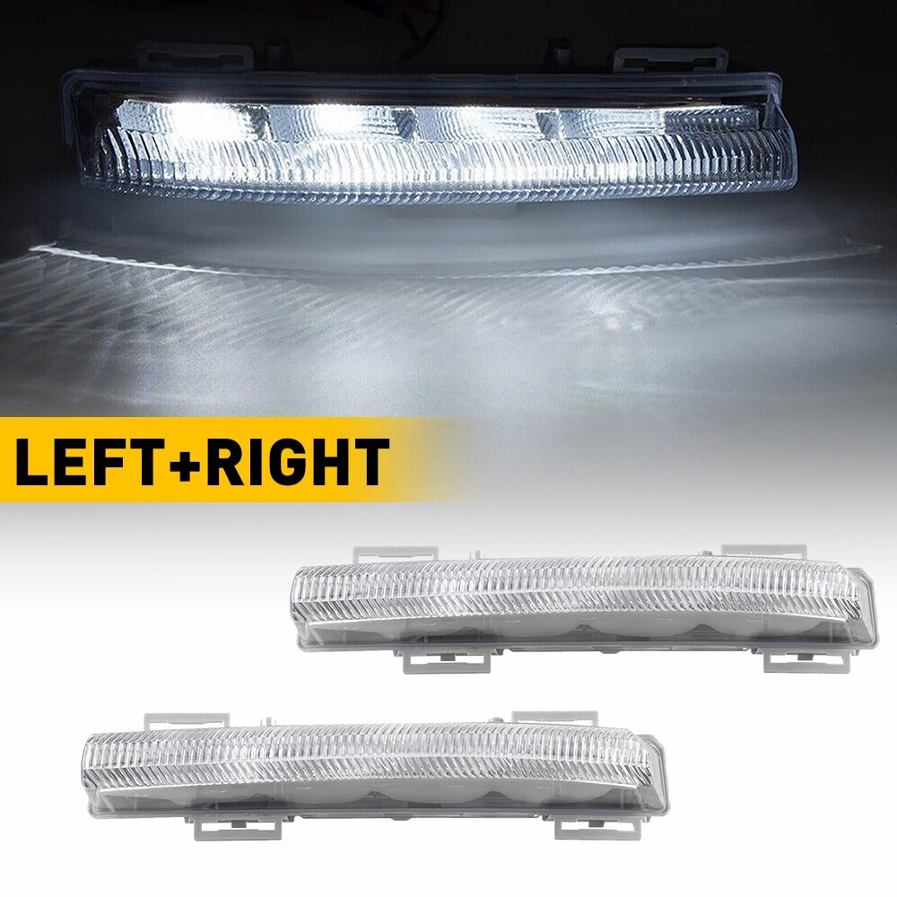 Pair LED Fog Running Daytime Light For Mercedes C E SLK Class W204 W212 C207