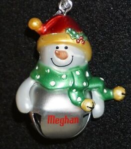 Ganz Jolly Jingles Snowman Christmas Ornament Personalized STEPHANIE 