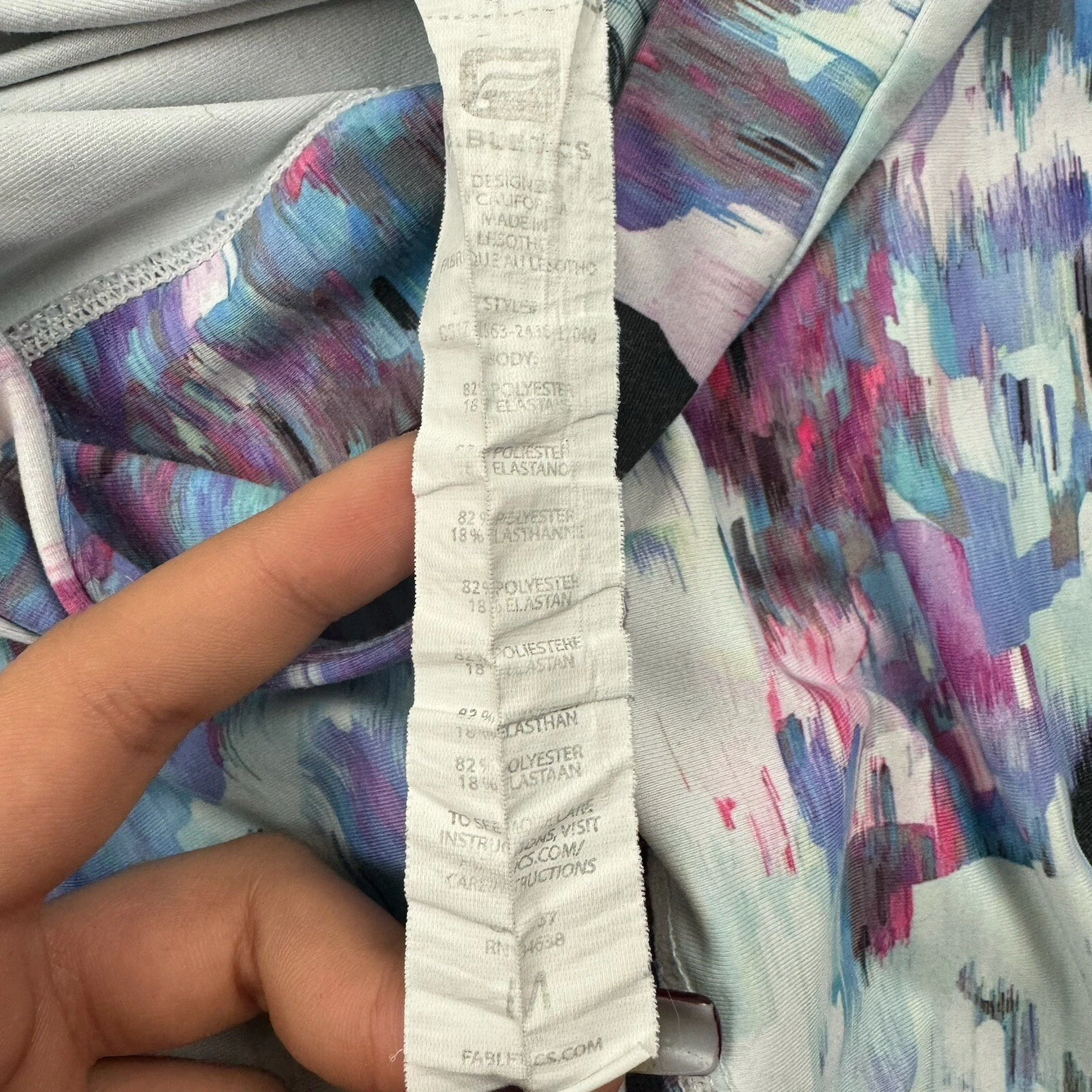 fabletics watercolor powerhold cropped back pocket leggings