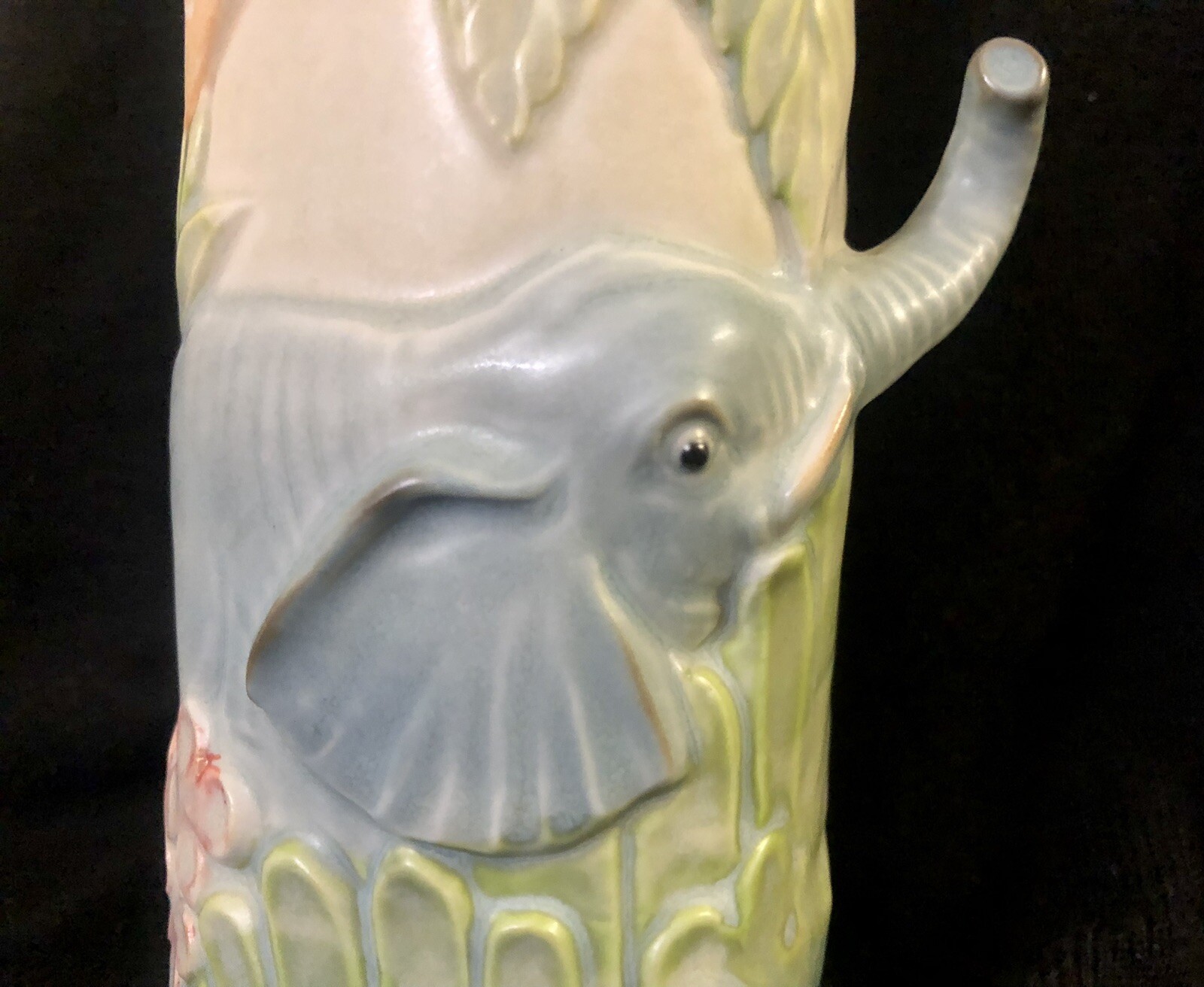 Vintage Jungle Vase Takahashi San Francisco 3D Animals Scene