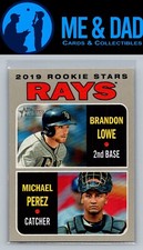 2019 Topps Heritage #9 Rays 2019 Rookie Stars (Brandon Lowe / Michael Perez)