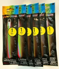 Glow Party Swizzle Sticks 6" Multicolor Swirl w/ Lanyard Necklaces LOT 6 Packs