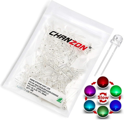 100 pcs 5mm RGB Multicolor Slow Blinking (Multi Color Changing)