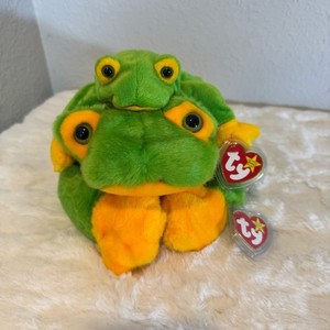 Ty Green and Yellow Frog Stuffed Animal