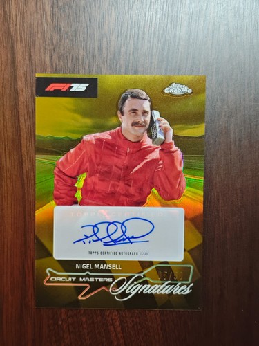 2025 Topps Chrome F1 Nigel Mansell Circuit Masters Signature Gold Auto 05/50