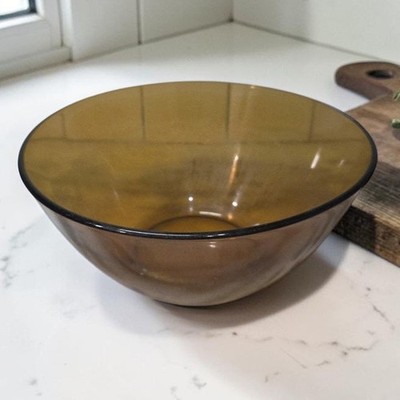 Arcopal Amber Glass Mixing Bowl, Vintage MCM Kitchenware, Replacement Glassware