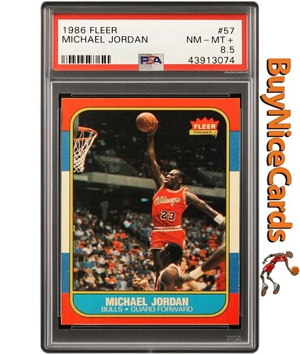 1986 Michael Jordan Fleer RC Rookie # 57 PSA 8.5 NM-MT+