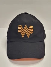 Whataburger Logo Employee Work Uniform Lightweight Adjustable Hat Black Orange