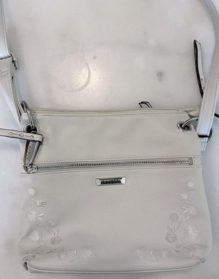 Rosetti Floral Embroidered Crossbody Purse Oyster Mushroom