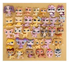 Random 3X Mini Pet toy+7X accessories Mini Pet Shop Dog Figure Bobble Head Gift