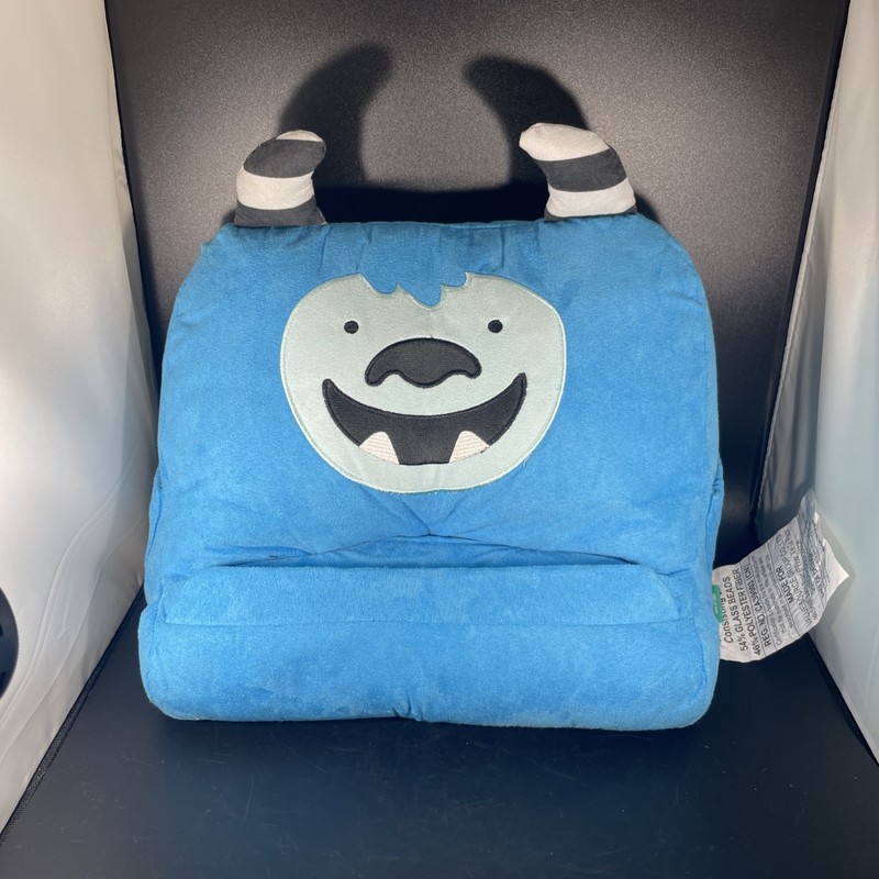Tablet Holder Weighted Plush Blue Yeti Face  with Pockets