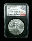 2016(W) EAGLE S$1 PCGS MS 70 Struck West Point 30th Ann. ANNA CABRAL SIGNED 7512