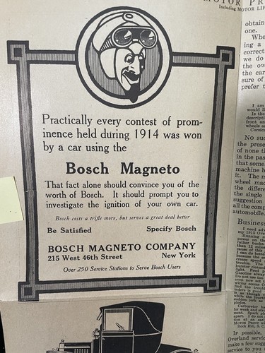 Motor Life Print Magazine Advertising Atq 1915 2 pg print ad Ford Coupelet Bosch - Picture 3 of 10