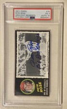 1971 Topps Greatest Moments Pete Rose Signed Baseball Card 15 PSA 3 Auto 10 HOF
