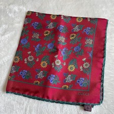 GUCCI Floral Silk Bandana Scarf  43cm 43cm