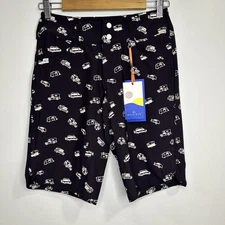 Wild Rye Women’s Cycling Brown Cars Print Performance Stretch Biking Shorts Sz 2