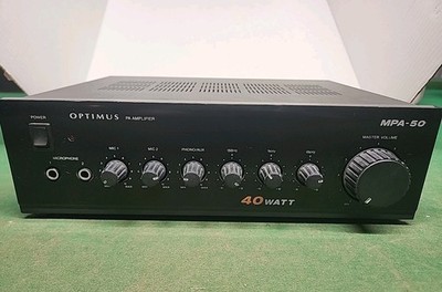 Optimus RadioShack MPA-50 40 Watt PA Amplifier System 2 Mic Inputs 32-2002 Works