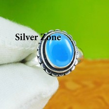 Chalcedony Gemstone 925 Sterling Silver Handmade Jewelry Ring Size 5 to 13