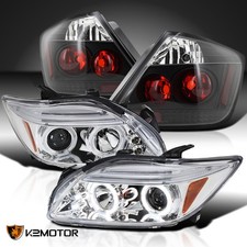 Fits 2005-2010 Scion Tc Clear Led Halo Projector Headlightsblack Tail Lamps