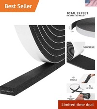 Weather Stripping Door Seal Strip, 1/2In x 1/4In x 33FT Self Adhesive Foam Ta...