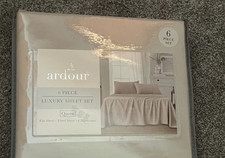 Ardour 6 piece queen size Luxury Sheet Set; light gray