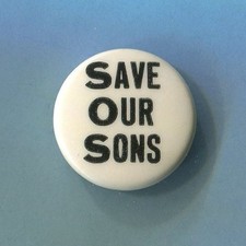 c. Mid 1960s  Anti Vietnam War  Australia  Save Our Sons  Anti Draft Protest Pin