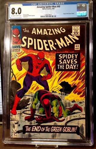 AMAZING SPIDER-MAN #40 CGC 8.0 - ORIGIN OF GREEN GOBLIN - 1966 MARVEL
