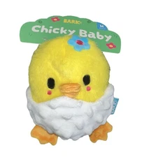 BARK BOX Dog Toy Chicky Baby Squeak Crinkle Chicken Egg Squeak