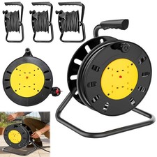 10/15/25/50M Extension Reel Lead 4 Gang Sockets Open Cable - Masterplug