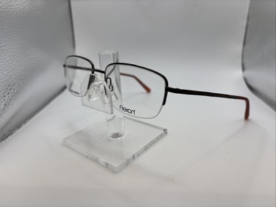 FLEXON MELVILLE 600 210 55/18 145 Men s Brown Half Rim Eyeglasses A5292