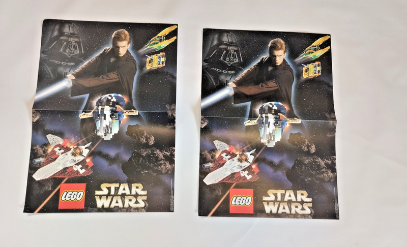 LEGO 2 x Star Wars 2002 Poster A3 Vintage Store Display 7153 7163 7133 7143