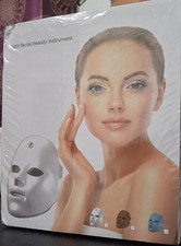 LED Light Therapy Mask Facial Beauty Instrument for Face Skin Care Device, White