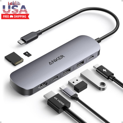Anker USB C Hub, 7In1 Multi-Port USB Adapter for Laptop/Mac, 4K@60Hz USB C to HD