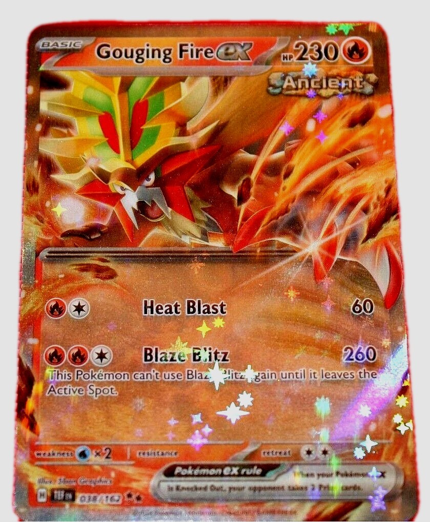 Gouging Fire EX HP230 2024 Full Art Ancient Pokemon Card No. 038/162