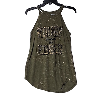 #ad SOUTHERN BLISS High Neck Tank Small Green “Rough Around Edges” NEW $7.19