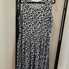 Meri Skye Leopard Print Sleeveless Dress – A-Line, Scoop Neck, Plus Size