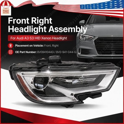 For 2017 2018 2019 20 Audi A3 S3 Right Passenger HID Xenon Headlight 8V0941044G