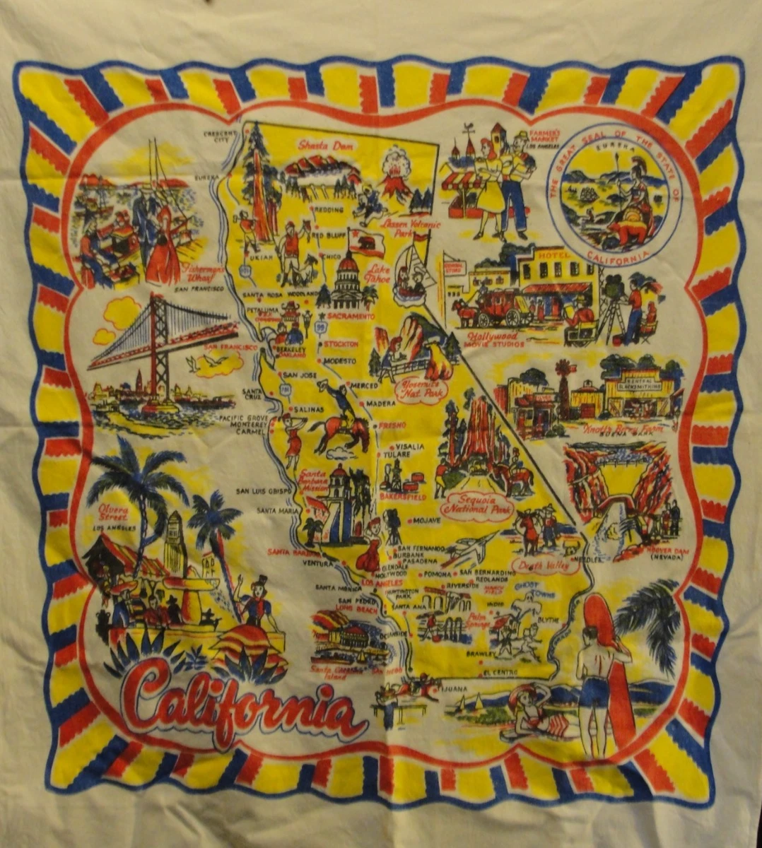 Map Tablecloth In Collectible Tablecloths for sale | eBay