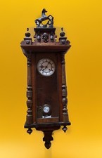 Antike Vintage Holz Wanduhr Pendel Schlüssel Werner’s Fabrikmarke Original 1900