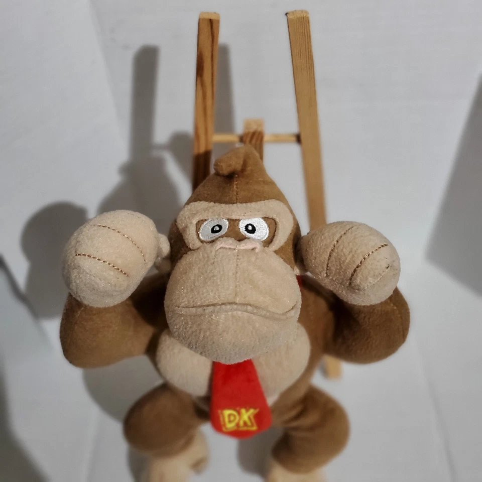 Donkey Kong brinquedo de pelúcia DK Nintendo Super Mario gravata vermelha gorila  - Imagem 2 de 4