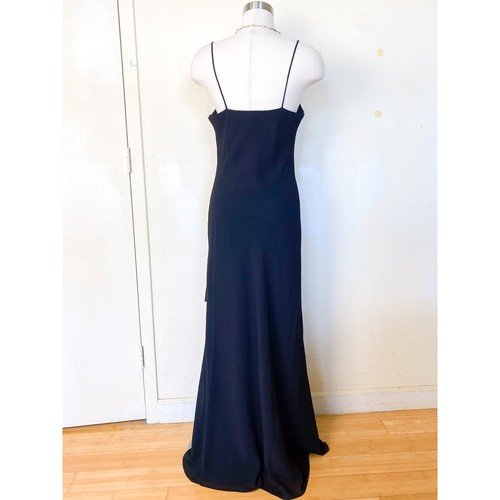 Vintage Aniella schwarz Perlen Abschlussball Maxikleid quadratischer Ausschnitt Damen große Fee Y2K - Bild 3 von 7