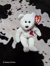 Ty Beanie Baby Valentino Bear 1994 Style 4058 White with Heart Tag