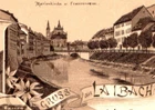 AK-LITHO 1899 -Gruss aus LAIBACH-LJUBLJANA- Mariekirche, KASTEL, Rathausplatz